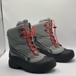 Columbia Kids Gray and Black Snow Boots with Red Accents